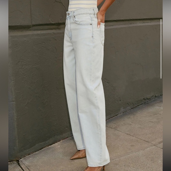 NWT Hidden Izzy Rigid Straight Leg Jeans Light Blue Denim Jeans Size 24 - Picture 7 of 9